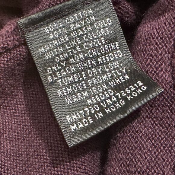 MOSSIMO 3/4 Sleeve Button-Down Cotton Blend Cardigan Sweater, Magenta, XS - Picture 14 of 15